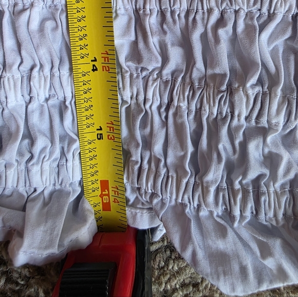 J. Crew Blue & White Smocked Striped Crop Top Gently Used Size L - Picture 12 of 14